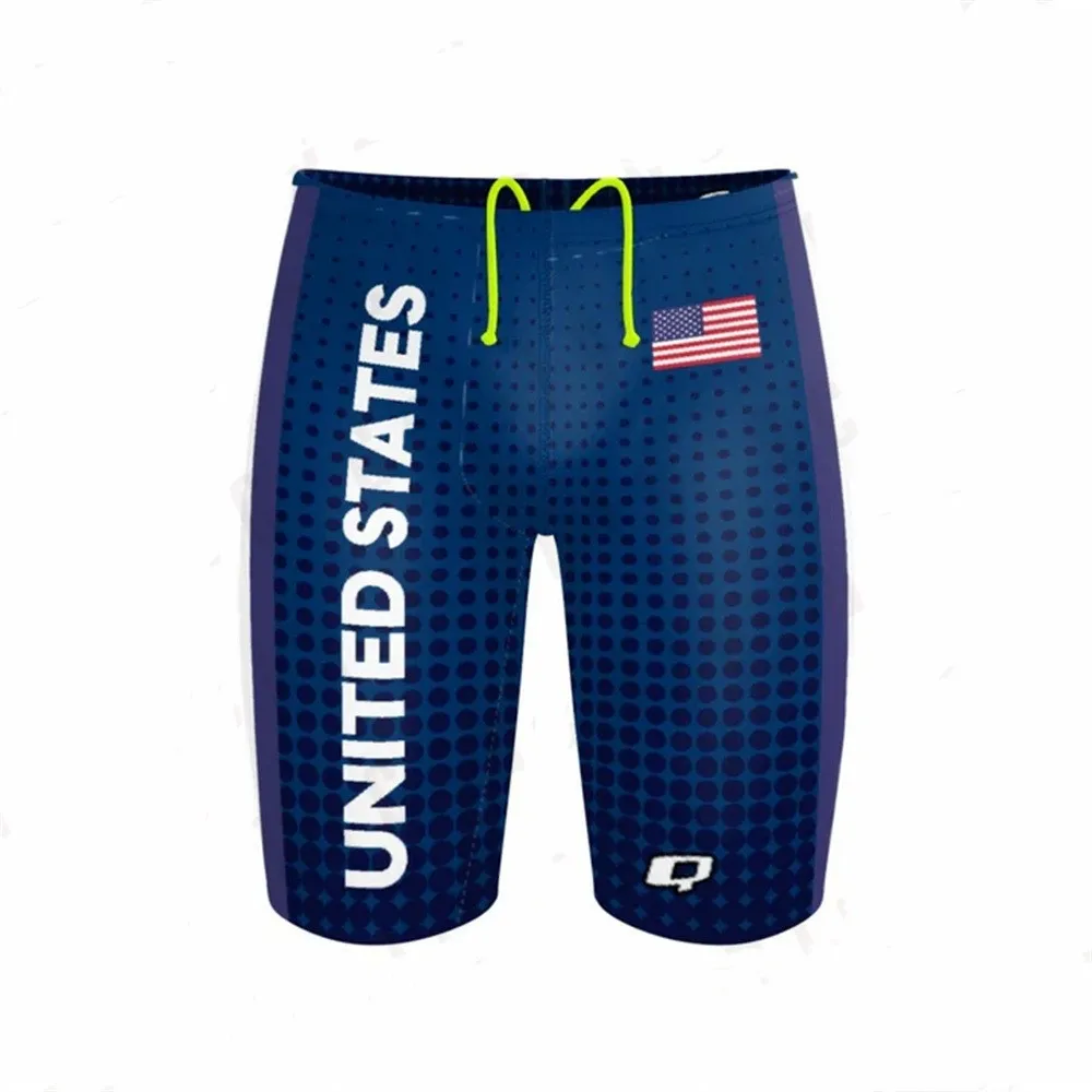 Summer Men's Quick Drying Tight Flat Angle Surfing Pants - Blue