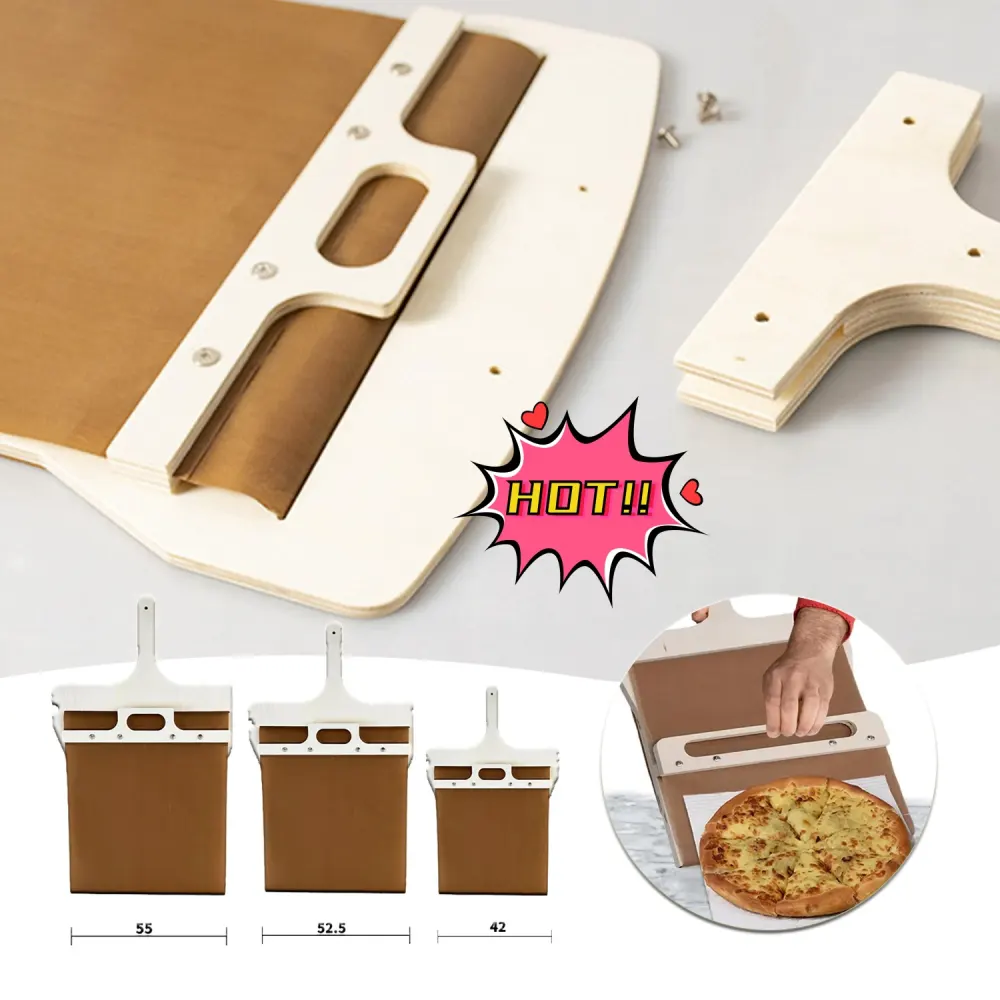 3 Sizes Sliding Pizza Peel Shovel Storage Board Pala