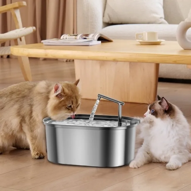 Pet Water Feeder Stainless Steel Antibacterial Purification