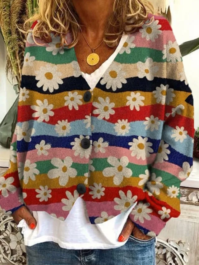 Christmas Abstract Printing Casual Cloak Coat Cardigan Sweater Qwd95843 - Shop at LoveMi