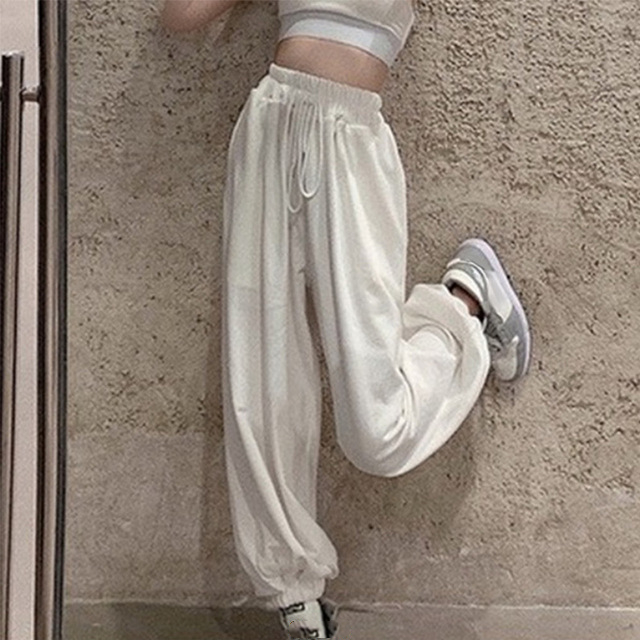 Fashion Fashionmonger Sports Loose Ankle-tied Slimming Casual Wide-leg Women's Sweatpants