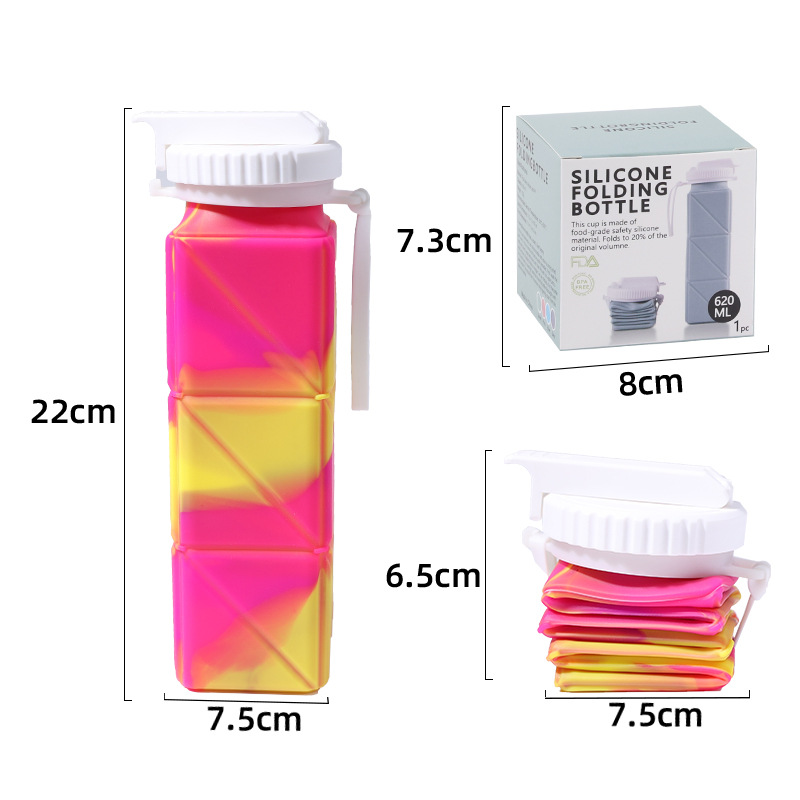 Faltbare Trinkflasche Sportbecher Tragbar Silikon Faltbecher Lebensmittelqualität Becher R - Bild 13 von 16