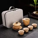 6Head Set Of Yellow Pottery
