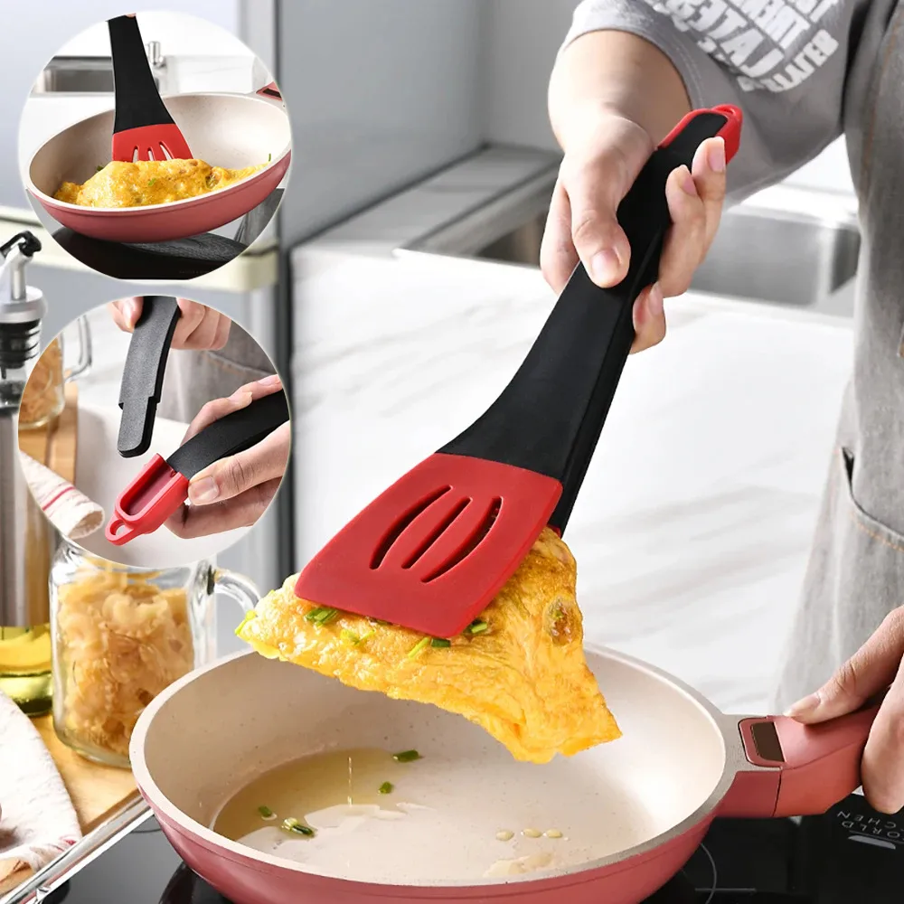 3 in 1 Frying Spatula Clip Silicone Food Steak