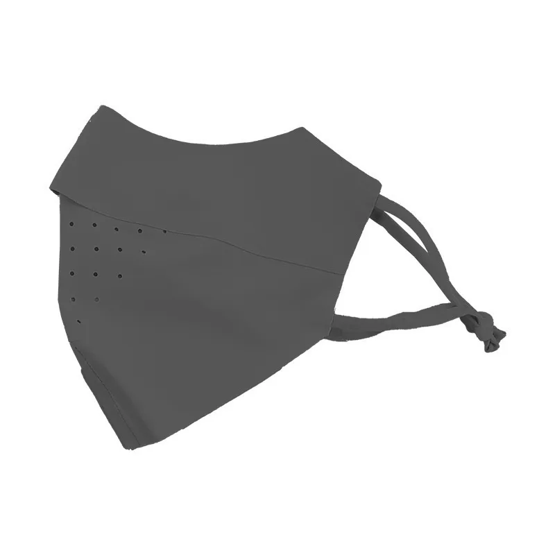 Facekini Full Face Sunscreen Mask Breathable Thin Ice Silk - Short Mask Dark Gray