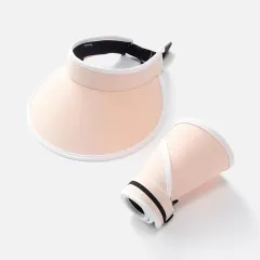 Summer Foldable Sun Protection Women's UV Protection Big Brim - Ice Silk Style Pink - View 1