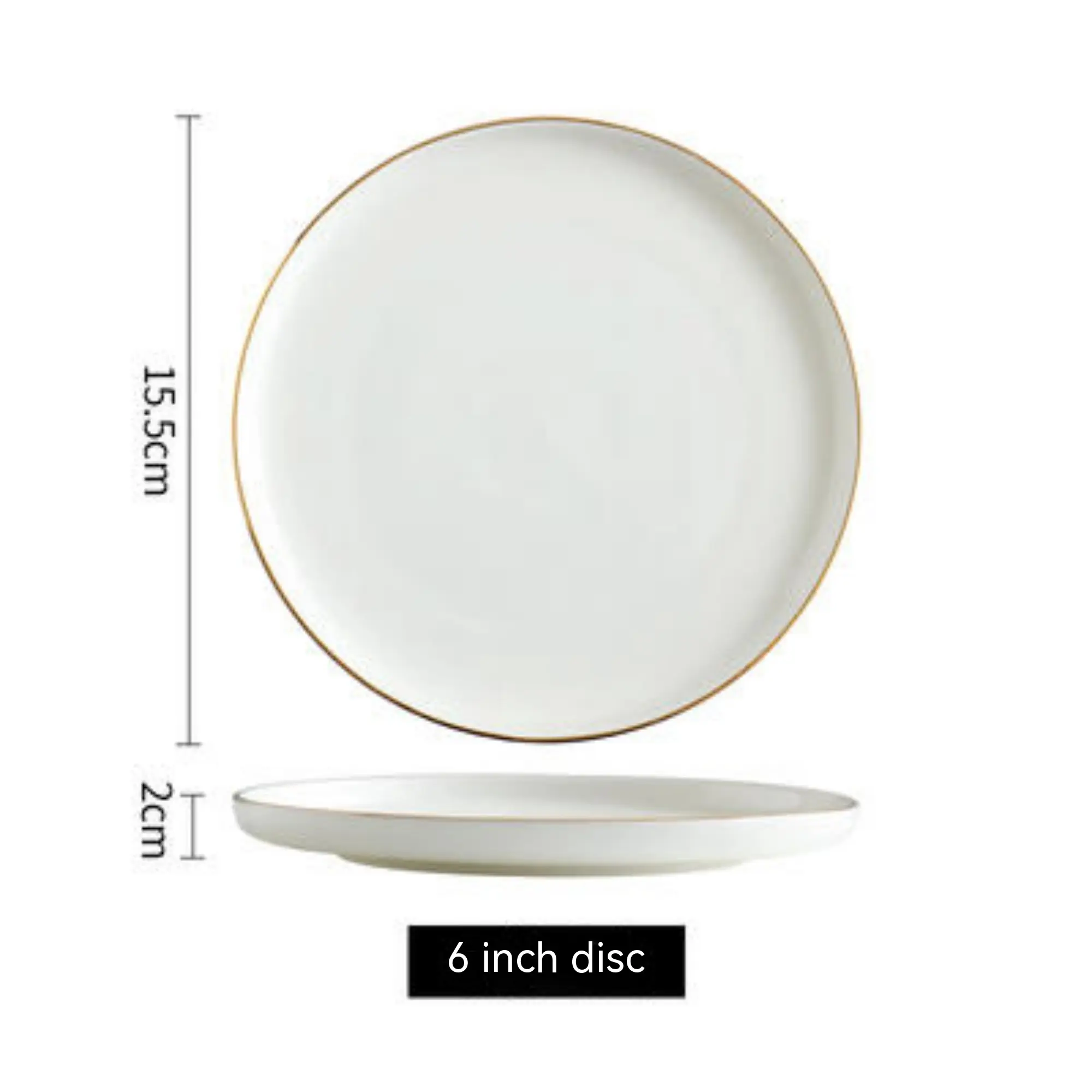 Nordic Gilt Edged Ceramic Western Dish