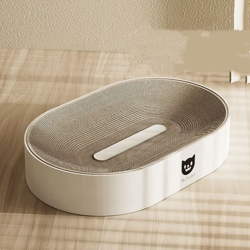 Corrugated Paper Grab Basin Cat Supplies - Starlight White