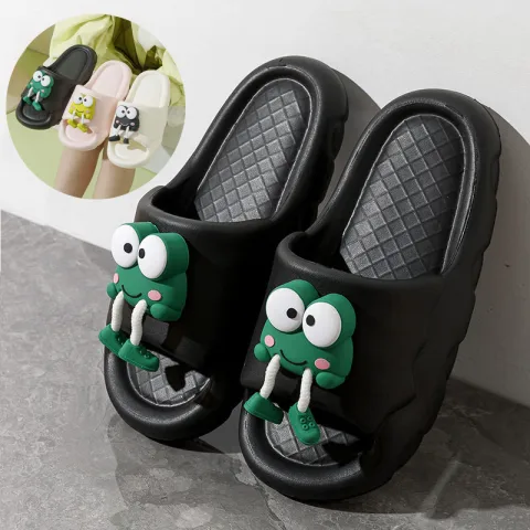 New Cartoon Frog Slippers Indoor Soft Soled Non-slip Floor