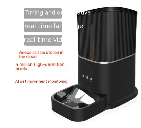 Pet Remote Control Intelligent Feeding Machine Real time Voice Video Pt08 Black - Shop at LoveMi