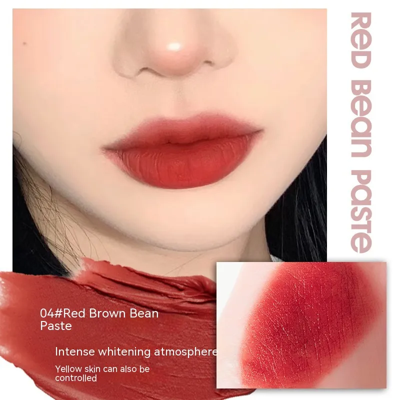 Ice Cream White Velvet Matte Matte Lip Gloss - 04 Red Brown Cameo Brown