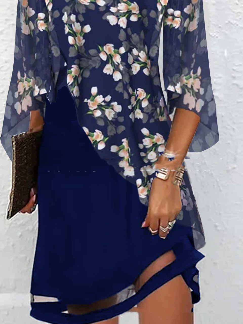 Digital Printing Stitching Dress Women