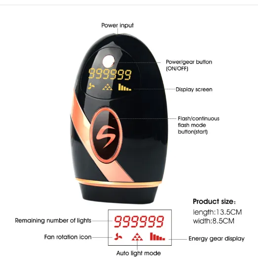 Beauty laser hair removal machine professional whitening - Black Glass Tube