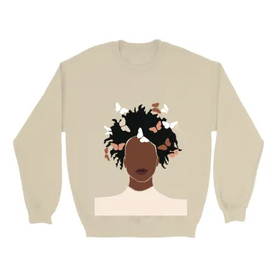 European And American Cartoon Digital Printed Round Neck Sweatshirt Sand Color - Shop at LoveMi