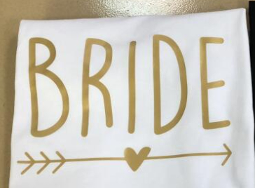 Gold T-shirt bride