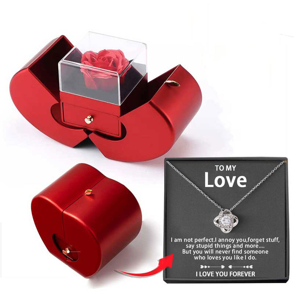 Silver necklace love box