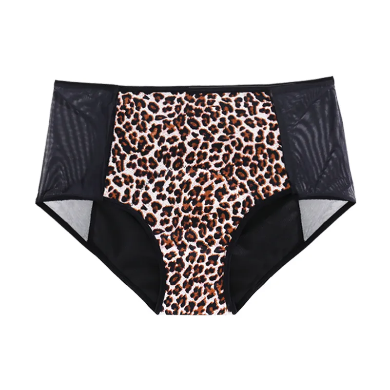 Women's Fashion Large Size Physiological Underwear - Leopard Print