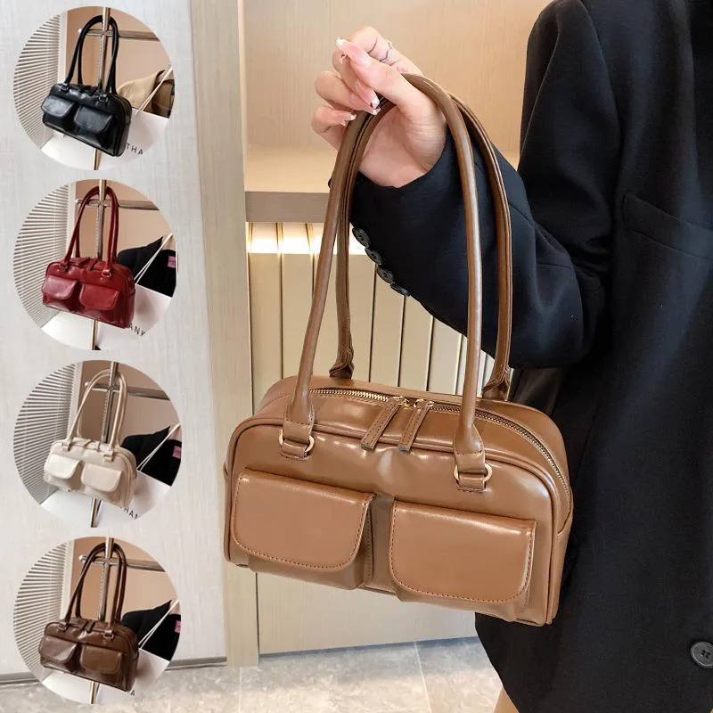 Multi-pocket Design Shoulder Bag Fashion Versatile Square Handbags Women
