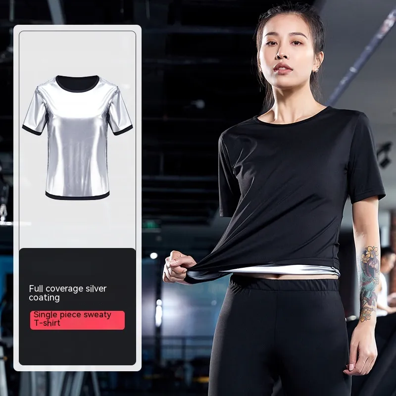 Sweat Wicking Pants 5 Points Skinny Leg Girdle Women's Fitness - Short Sleeve
