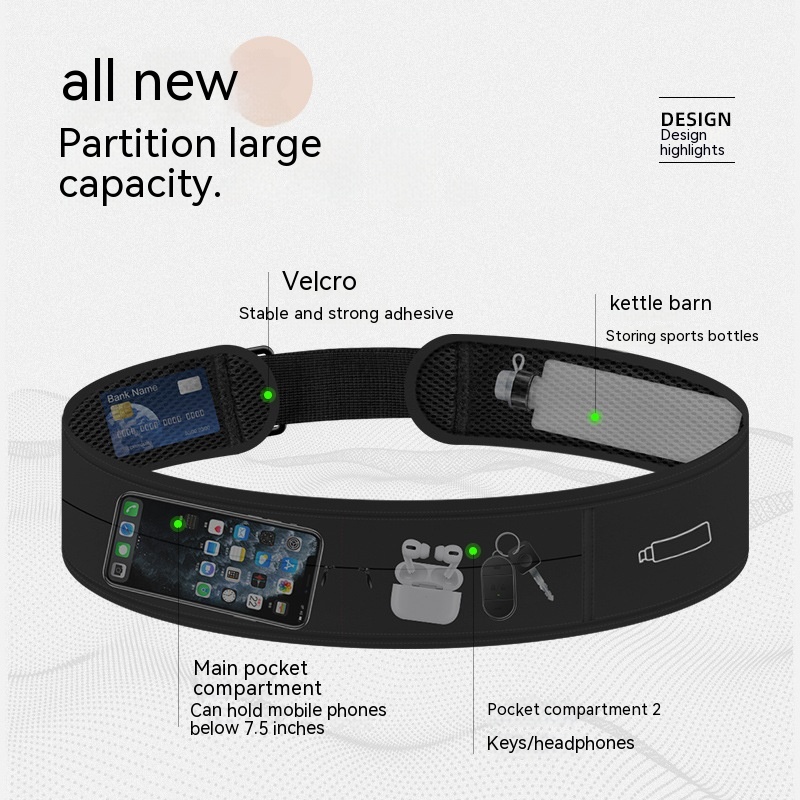 Invisible Multifunctional Running Mobile Phone Bag Waist Bag — foto 9