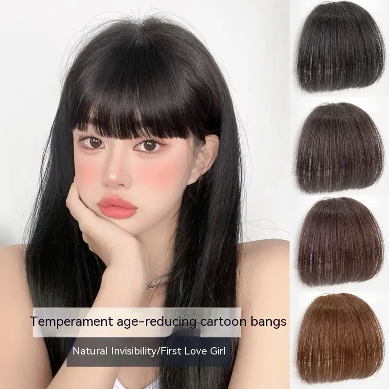 Natural Forehead Artificial Hair Straight Bangs Wig