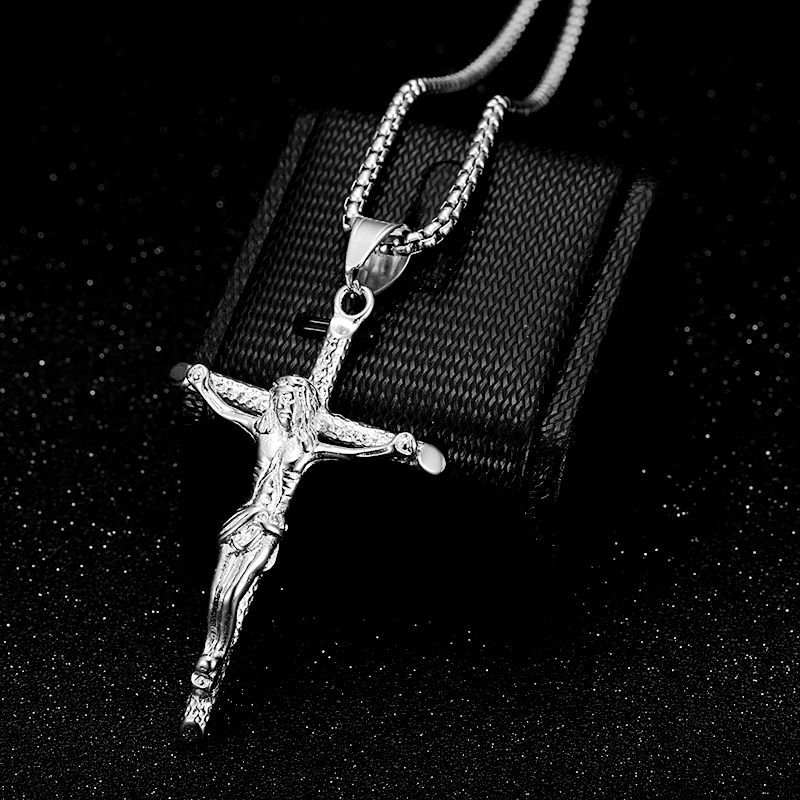 Jesus Cross Necklace For Men | Catholic Necklace | Gold Catholic Necklace - Picture 12 of 14