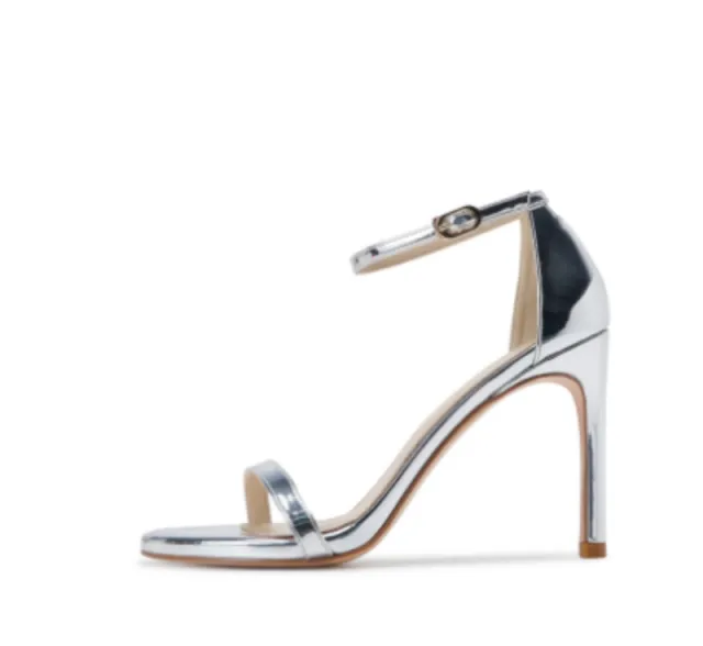 Women's Stiletto Heel Sandals With Buckle Strap Mirror Face 34 12Centimeters - Shop at LoveMi