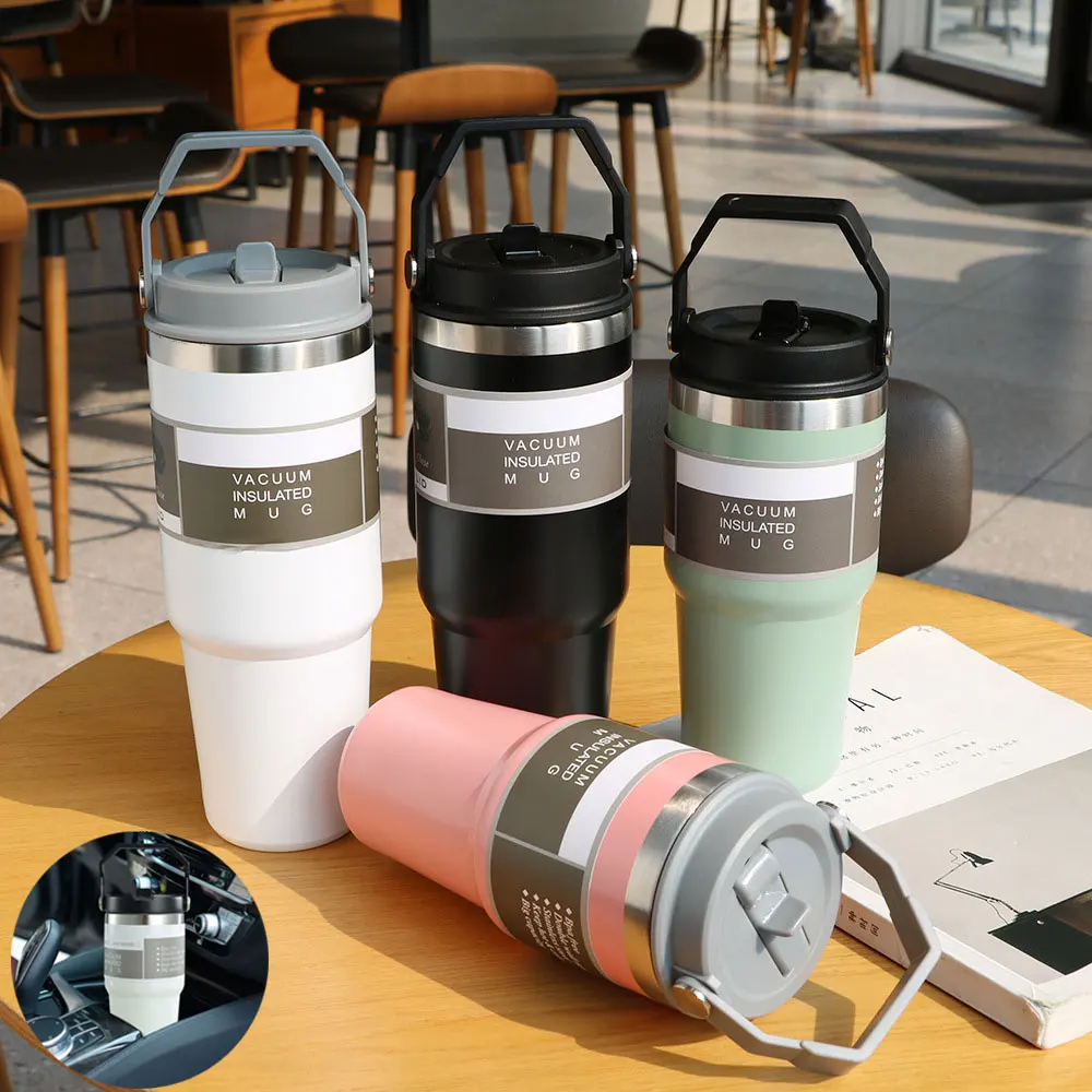 Portable Car Cup Stainless Steel Cup Travel Sports Water Bottle With ...