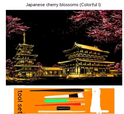 Colored cherry blossomstools