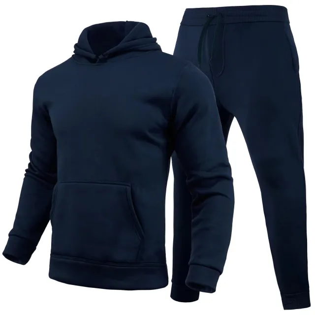 Women's Casual European Size Blank Solid Color Set Dark Blue - Shop at LoveMi