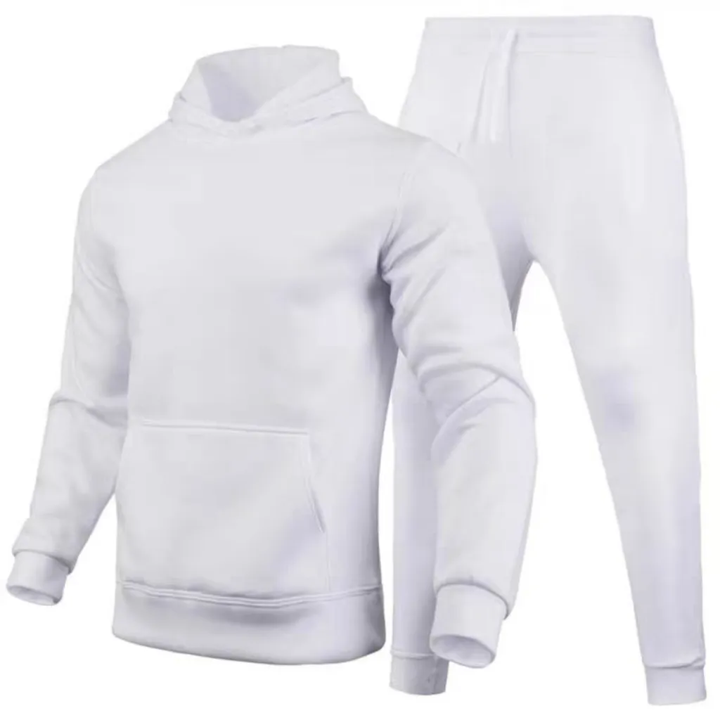 Women's Casual European Size Blank Solid Color Set - White