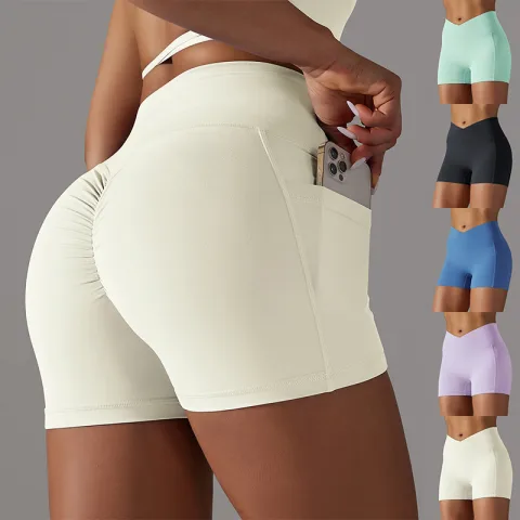 Yoga Shorts with Phone Pocket Design Fitness Sports Pants