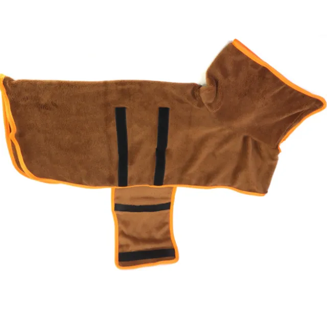 Dog Bathrobe Pet Drying Coat Microfiber Absorbent Beach Towel For Large Medium Small Dogs Cats Fast Dry Brown - Shop at LoveMi
