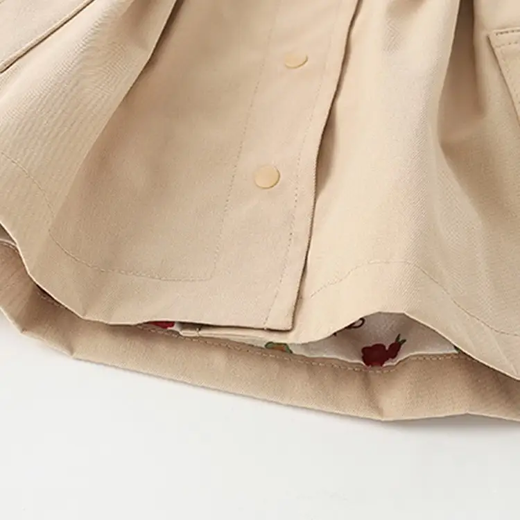 Autumn New Simple Casual Children Long Sleeve Khaki Trench Coat