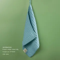 Microfiber Skin-friendly Non-lint Waffle Microfiber Towel - Blue - View 1