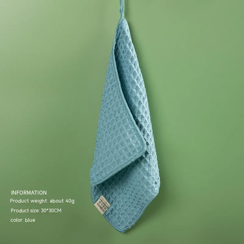 Microfiber Skin-friendly Non-lint Waffle Microfiber Towel - Blue