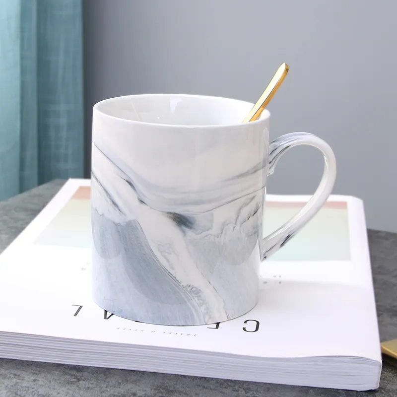 Marble Coffee Mugs - Gray Gray Handle