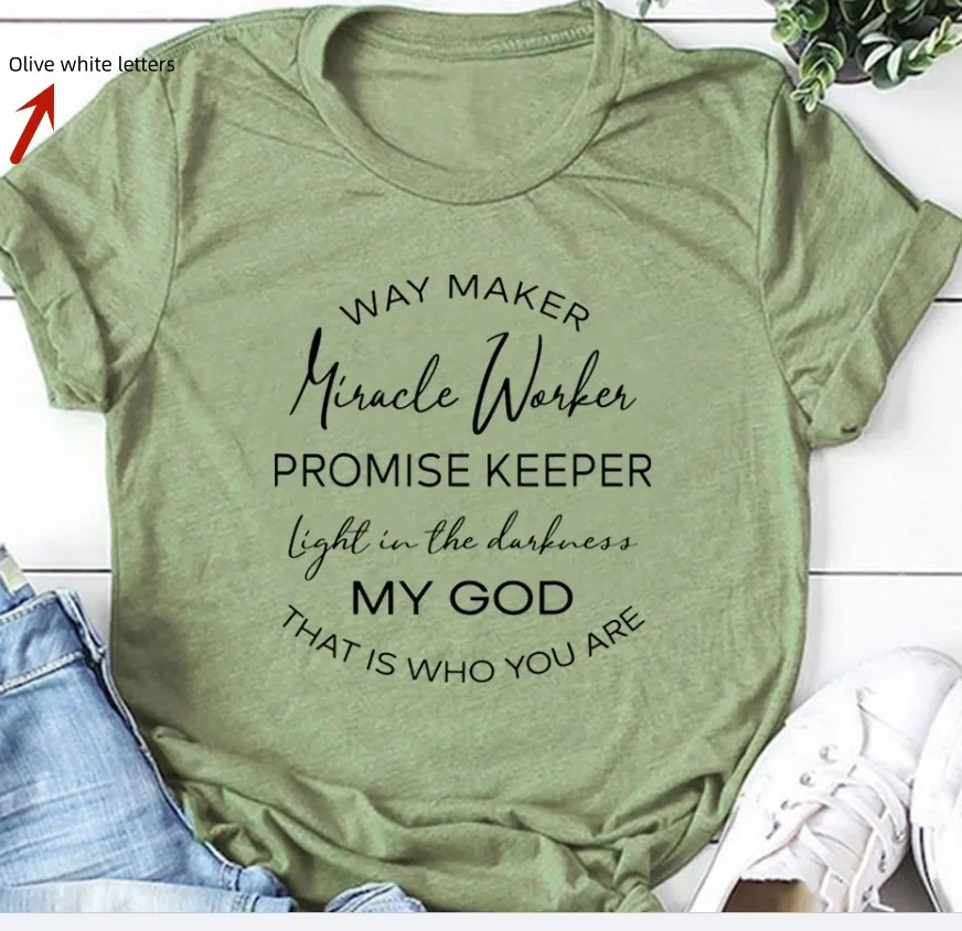 European And American Letters Street Style Short Sleeve - Olive