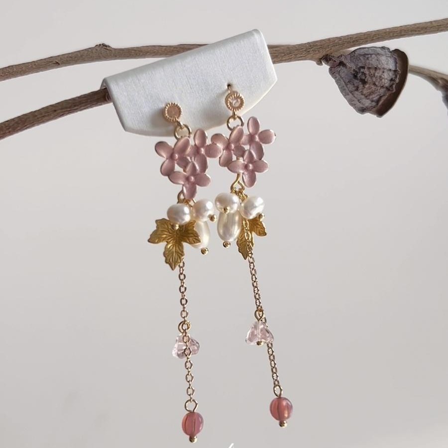 A pair of pink ear clips