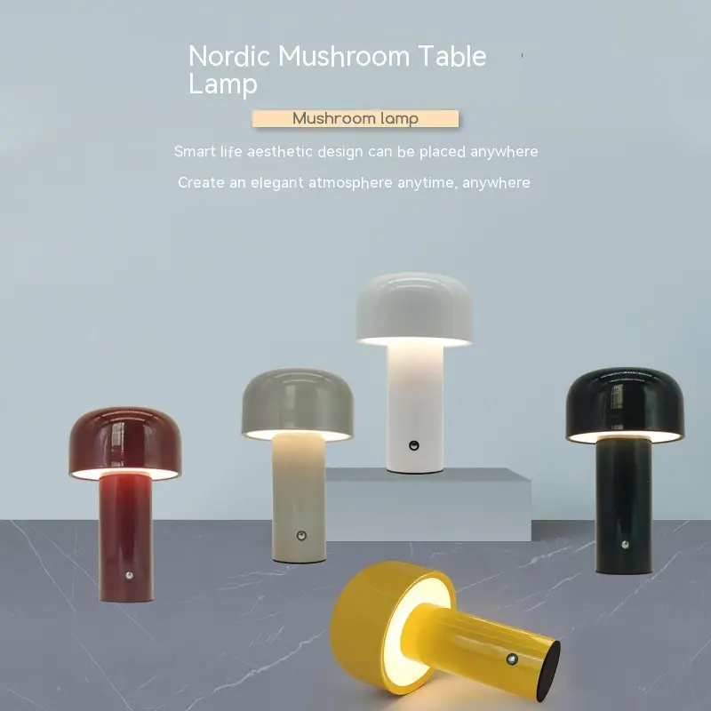 Retro Led Mushroom Lamp Living Room Bedroom Bedside
