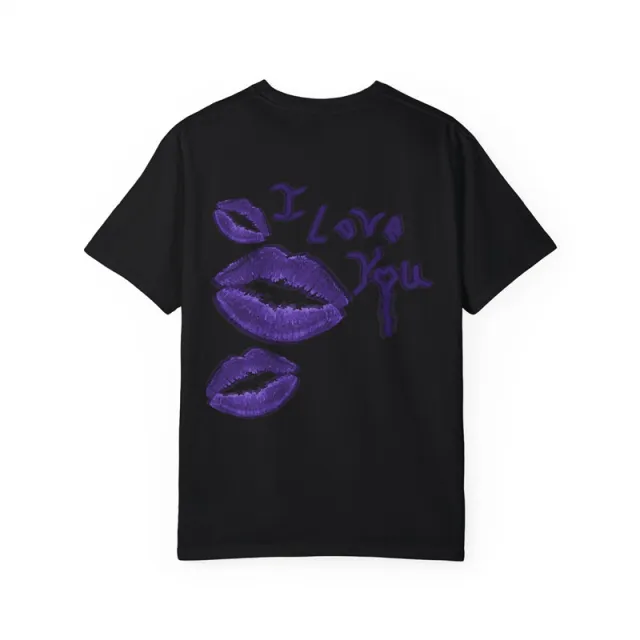 Cotton T shirt Round Neck Short Sleeve Printing Black - Shop at LoveMi
