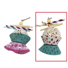 Parrot Toy Bird Edible Soft Ball Shredding Toy Relieving Boredom Chewing Bite Toy - White Green Paper Cups - View 1