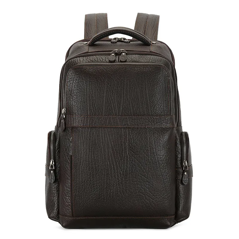 Men's First Layer Cowhide 156-inch Computer Backpack - Black