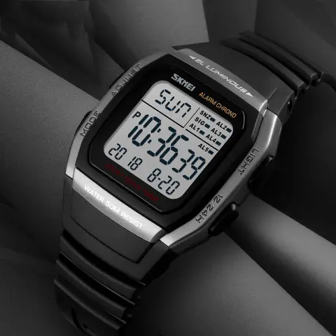 Electronic Watch Square Sports Double Time Multifunctional