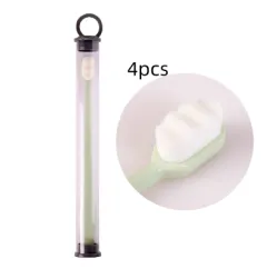 Ultra-fine Toothbrush Super Soft Bristle Deep Cleaning Brush Portable For Oral Care Tools Teeth Care Oral Cleaning Travel - 4Pcs Wavy Green - View 1
