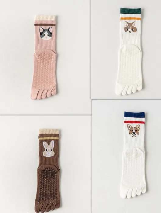 Women's Indoor Non-slip Floor Socks - 4Piece Set