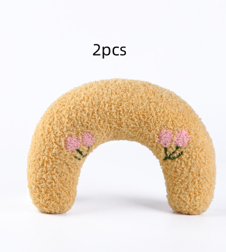 U shaped Cat Toy Pillow To Protect Cervical Vertebra Pet Sleeping Pillow Soft Sounding Deep Sleep Yellow2Pcs - Shop at LoveMi