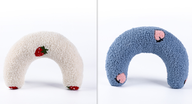 U shaped Cat Toy Pillow To Protect Cervical Vertebra Pet Sleeping Pillow Soft Sounding Deep Sleep Blueand White - Shop at LoveMi