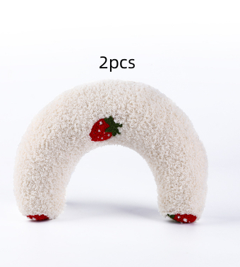 U shaped Cat Toy Pillow To Protect Cervical Vertebra Pet Sleeping Pillow Soft Sounding Deep Sleep White2Pcs - Shop at LoveMi