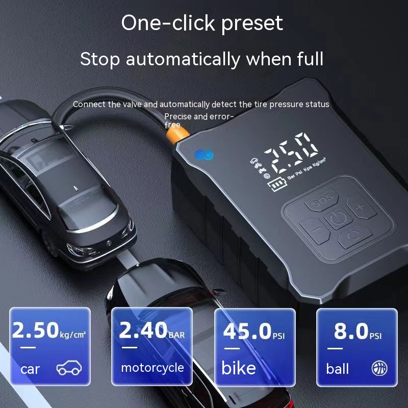 Gonfleur de voiture portatif haute pression — Pompe à manomètre 120 W 4